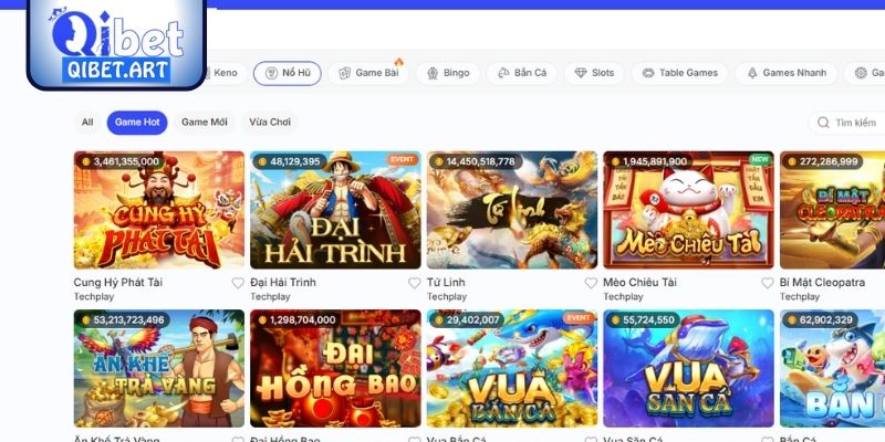 Tổng quan về sảnh chơi nổ hũ QIBET